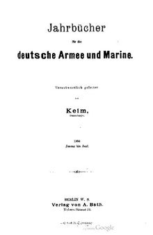 Jahrbücher für die Deutsche Armee und Marine / Januar bis Juni 1904