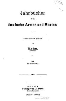 Jahrbücher für die Deutsche Armee und Marine / Juli bis Dezember 1904