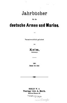 Jahrbücher für die Deutsche Armee und Marine / Januar bis Juni 1905