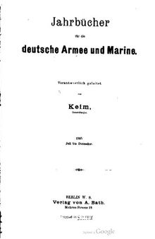 Jahrbücher für die Deutsche Armee und Marine / Juli bis Dezember 1905