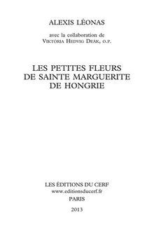 Les Petites Fleurs de sainte Marguerite de Hongrie