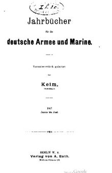 Jahrbücher für die Deutsche Armee und Marine / Januar bis Juni 1907