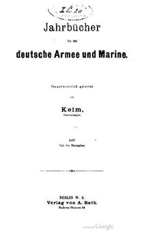Jahrbücher für die Deutsche Armee und Marine / Juli bis Dezember 1907