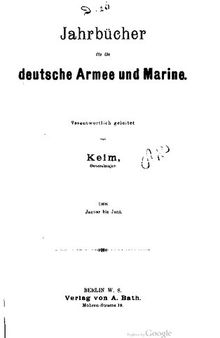 Jahrbücher für die Deutsche Armee und Marine / Januar bis Juni 1908
