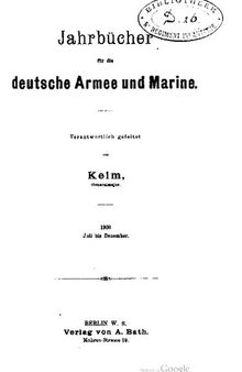 Jahrbücher für die Deutsche Armee und Marine / Juli bis Dezember 1908