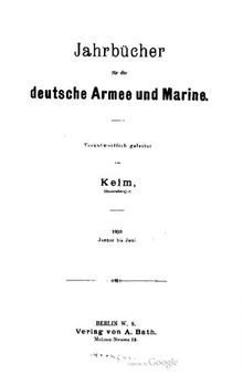 Jahrbücher für die Deutsche Armee und Marine / Januar bis Juni 1909