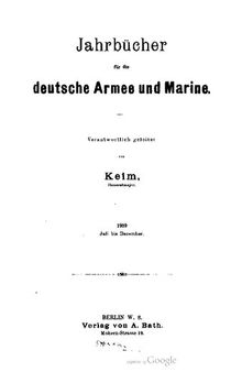 Jahrbücher für die Deutsche Armee und Marine / Juli bis Dezember 1909