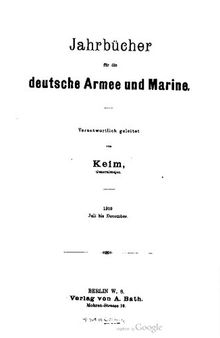 Jahrbücher für die Deutsche Armee und Marine / Juli bis Dezember 1910