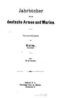 Jahrbücher für die Deutsche Armee und Marine / Juli bis Dezember 1911