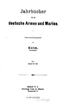 Jahrbücher für die Deutsche Armee und Marine / Januar bis Juni 1912