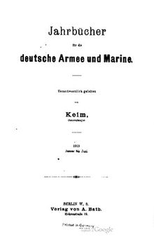 Jahrbücher für die Deutsche Armee und Marine / Januar bis Juni 1913