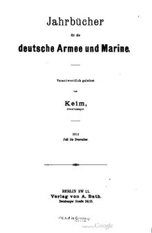 Jahrbücher für die Deutsche Armee und Marine / Juli bis Dezember 1913