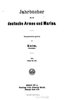 Jahrbücher für die Deutsche Armee und Marine / Januar bis Juni 1914