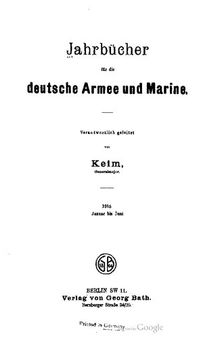 Jahrbücher für die Deutsche Armee und Marine / Januar bis Juni 1915