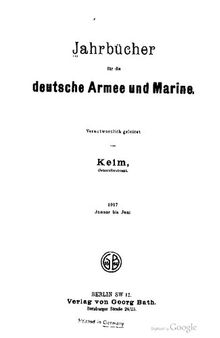 Jahrbücher für die Deutsche Armee und Marine / Januar bis Juni 1917
