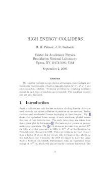 High Energy Colliders