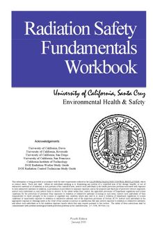 Radiation Safety Fundamentals Workbook - Univ of Calif