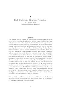 Dark Matter and Structure Formation