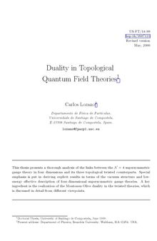 Duality in Topological Quantum Field Theories [thesis]