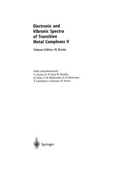 Electronic and Vibronic Spectra of Transition Metal Complexes II