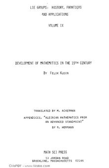 Development of Mathematics in the Nineteenth Century