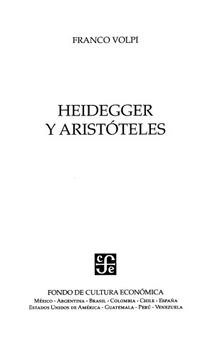 Heidegger y Aristóteles