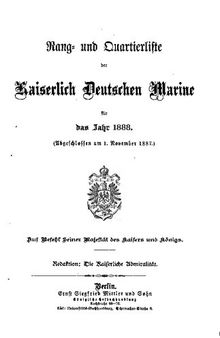 Rangliste der Kaiserlich Deutschen Marine für das Jahr 1888