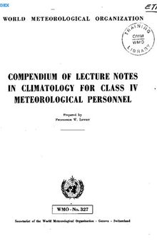 Compendium of Lecture Notes in Climatology for Class IV Meteorological Personnel