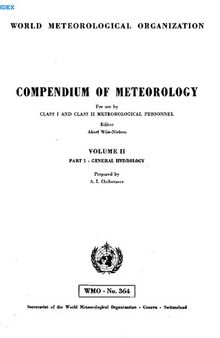 Compendium of Meteorology Class I and Class II Meteorological Personnel General Hydrology