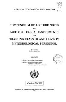 Compendium of Lecture Notes on Meteorological Instruments for Training Class III and Class IV Meteorological Personnel