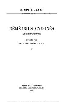 Démétrius Cydonès. Correspondance