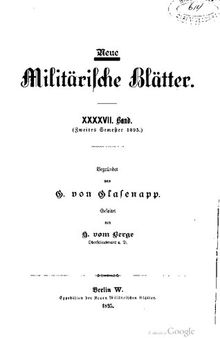 Neue Militärische Blätter / Zweites Semester 1895