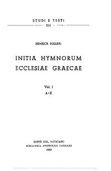 Initia hymnorum Ecclesiae graecae. A-Z