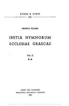 Initia hymnorum Ecclesiae graecae. E-X