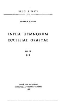 Initia hymnorum Ecclesiae graecae. O-S