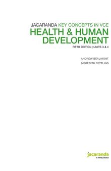 Key concepts in VCE. Health & human development. Units 3 & 4