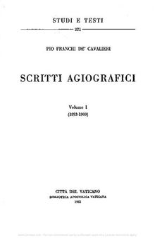 Scritti agiografici. 1893-1900