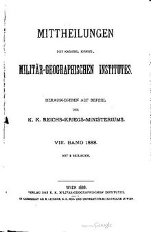 Mitteilungen des Kaiserl. Köigl. Militär-Geographischen Institutes