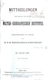 Mitteilungen des Kaiserl. Köigl. Militär-Geographischen Institutes