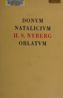 Donum natalicium H.S. Nyberg oblatum