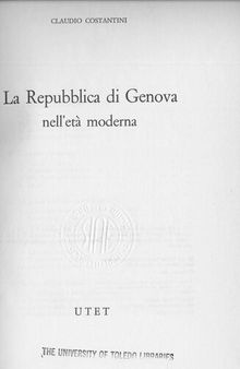 La Repubblica di Genova nell'Età moderna