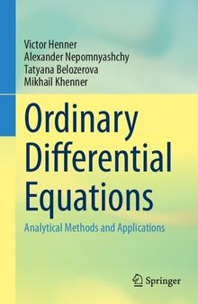 Ordinary Differential Equations. Analytical Methods and Applications
