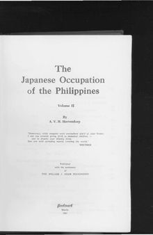 The Japanese Occupation of the Philippines Volume 2