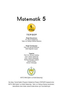 Matematik 5. 1. Kitap