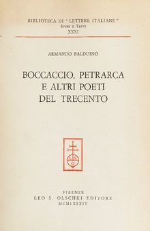 Boccaccio, Petrarca e altri poeti del Trecento
