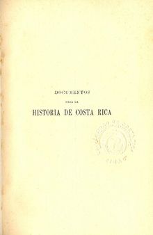 Colección de documentos para la historia de Costa Rica