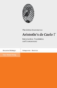 Aristotle's de Caelo III: Introduction, Translation and Commentary