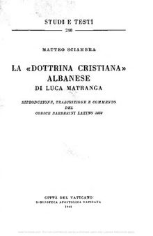 La dottrina cristiana albanese di Luca Matranga