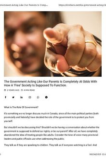 Canada : The Government Acting Like Our Parents