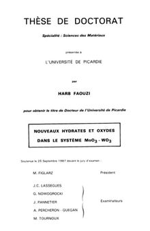 Nouveaux Hydrates et Oxydes dans le Système MoO3 - WO3